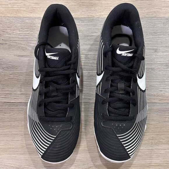 Nike Hyperdiamond Fastflex A07920-001 Woman’s 9 Black/White Softball Cleats EUC - Picture 4 of 11